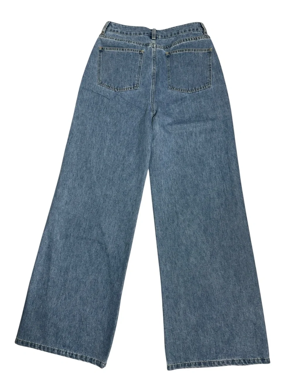 Crescent Victoria Wide Leg Denim Pants NWT Size M High Rise Boho Seamed Jeans
